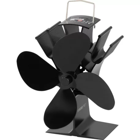 Kandalló Ventilátor Strend Pro, 4-lapátos, fekete