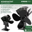 Kandalló Ventilátor Strend Pro, 4-lapátos, fekete