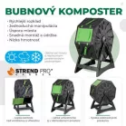 Komposztáló Strend Pro Garden, dobos, 70 liter, fekete, 55,5x36x72 cm