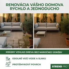   WPC fahatású teraszburkolat készlet, PP, 31x31x2, műanyag, 9 db