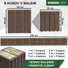 WPC fahatású teraszburkolat készlet, PP, 31x31x2, műanyag, 9 db
