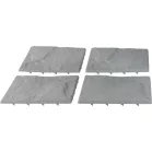 Kőhatású térkő készlet, PP, 30x30 cm, műanyag, szürke színű, 4 db-os csomag