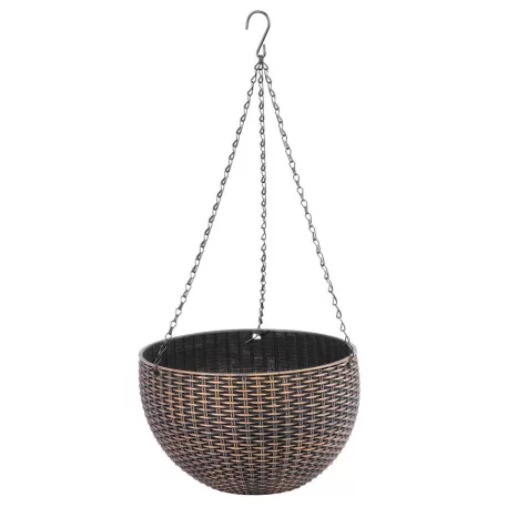 Virágcserép Strend Pro Modern, függő, arany, 26x16 cm, lánccal és akasztóval