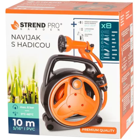 Strend Pro kerti tömlődob, kerti tömlővel, pisztollyal, 10m, 5/16"