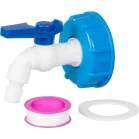 Strend Pro szelep, kerti, 3/4", 16 mm, IBC tartályhoz való reduktorral, PVC