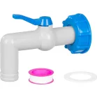 Strend Pro szelep, kerti, 1"- 90°, 32 mm, IBC tartályhoz való reduktorral, PVC