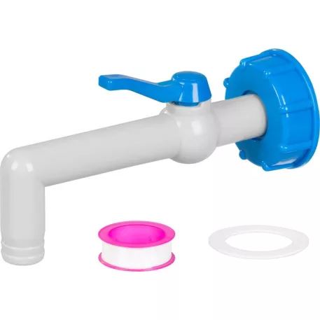 Strend Pro szelep, kerti, 3/4"- 90°, 25 mm, IBC tartályhoz való csatlakozóval, PVC