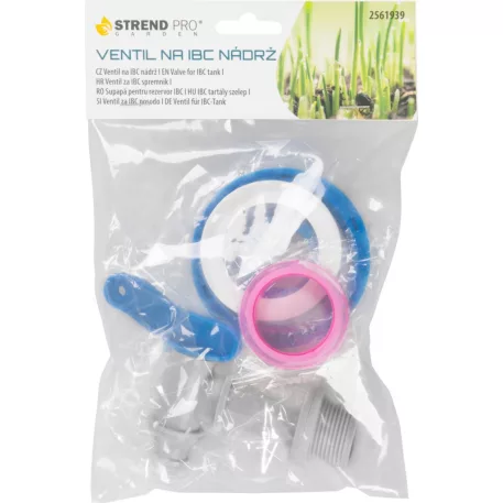 Strend Pro szelep, kerti, 3/4", 16 mm, IBC tartályhoz való redukciával, PVC