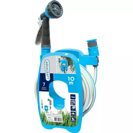 Aquacraft 990490 Tömlőtartó3/8 Tömlő, 10 m, X7 Pisztoly