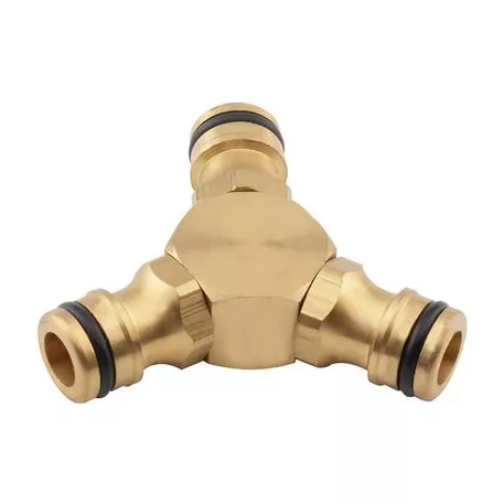 Strend Pro Tömlő Csatlakoztató, Sárgaréz, 1/2", 3 Utas