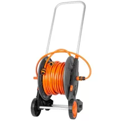   Tömlőkocsi Strend Pro, állítható fúvóka + 2x gyorcsatlakozó + vízcsap csatlakozás, 1/2" tömlő, 40 m