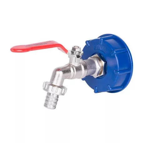 Szett Strend Pro, 1/2"-es szelep (cink redukcióval 3/4") + 60 mm-es műanyag redukció + 3/4"-es leeresztő, IBC tartályhoz