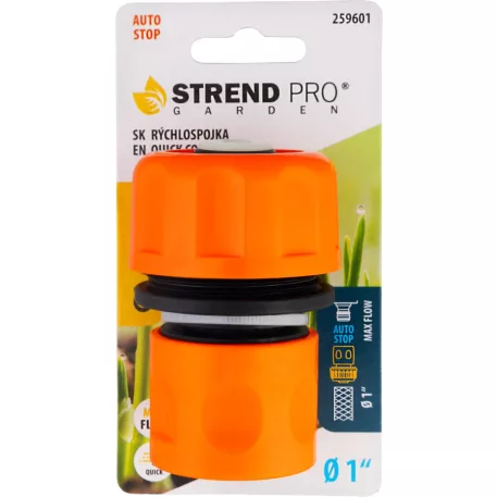 Gyorscsatlakozó Strend Pro Garden, 1" átfolyással, STOP, MAX FLOW