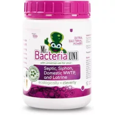   Aktivátor Mr.Bacteria UNI 4v1, szeptikus tartályhoz, szifonhoz, szennyvíztisztítóhoz és árnyékszékhe