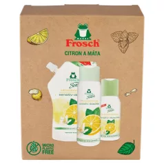   Ajándékkészlet Frosch, citrom és menta, 50 ml + 300 ml + 500 ml