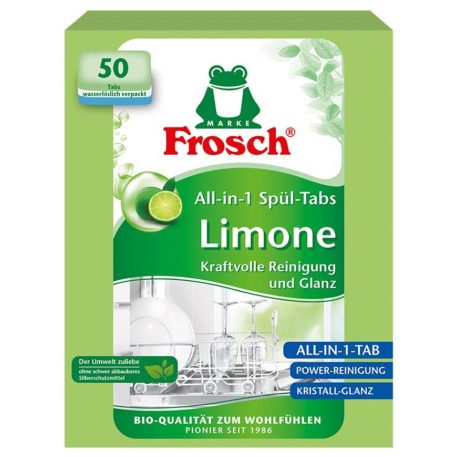 Tabletta Frosch EKO, Minden az 1-ben, mosogatógéphez, citrom, 50 tabletta, ALL in 1
