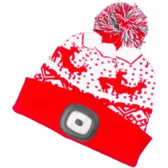   Strend Pro X-mas piros gyeker sapka M, 4x SMD LED, USB töltés