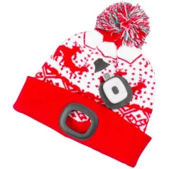   Strend Pro X-mas piros gyeker sapka M, 4x SMD LED, USB töltés