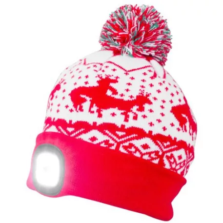 Strend Pro X-mas piros gyeker sapka M, 4x SMD LED, USB töltés