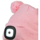 Gyerek sapka, rózsaszín M, 4x SMD LED, USB töltés