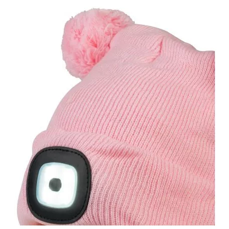 Gyerek sapka, rózsaszín M, 4x SMD LED, USB töltés