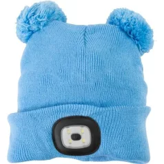 Gyerek sapka, kék M, 4x SMD LED, USB töltés