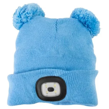 Gyerek sapka, kék M, 4x SMD LED, USB töltés