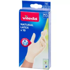 Kesztyű Vileda Natural Latex, M/L, 10 db