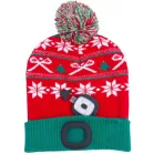 Sapka Strend Pro X-mas zöld-piros L, 4x SMD LED, USB töltés