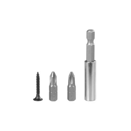 Strend Pro csavarkészlet, gipszkartonhoz/fémhez, 3,5x25 mm, 2x bitekkel és mágneses tartóval, 1000 db.