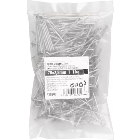 Szegek 2825 70x2,80 mm, építőipari, MiniPack 1 kg, zacskóban