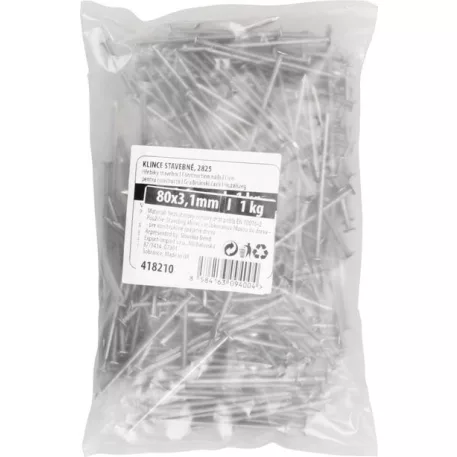 Szegek 2825 80x3,10 mm, építőipari, MiniPack 1 kg, zacskóban