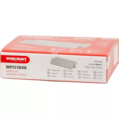 Kapcsok a Warcraft CNS-S20LiH tűzőgéphez, 40 mm, U típusú tűzőkapcsok, 5000 db-os csomag