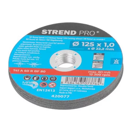 Korong Strend Pro 125x1,0x22,2 mm, fémvágó, 10 db