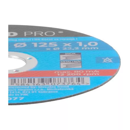 Korong Strend Pro 125x1,0x22,2 mm, fémvágó, 10 db