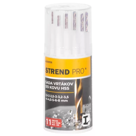 Fúrókészlet Strend Pro, fémbe, 13,3 x 5,4 x 5,4 cm, 11 db