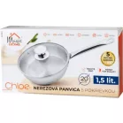 Serpenyő MagicHome Chloe, 20 cm, 1,5 liter, üvegfedővel, rozsdamentes