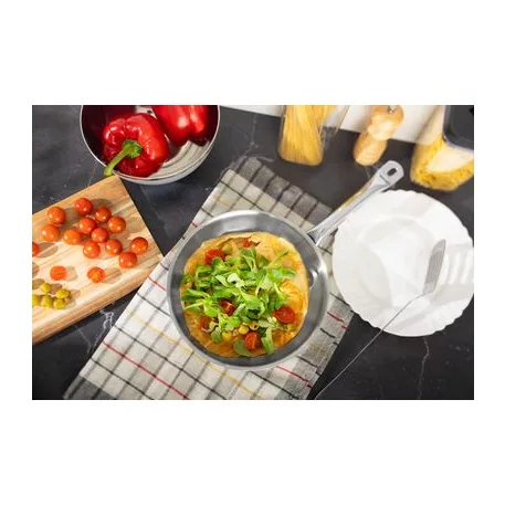 Serpenyő MagicHome Chloe, 24 cm, 2,5 liter, üvegfedővel, rozsdamentes