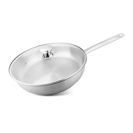 Serpenyő MagicHome Chloe, 28 cm, 4 liter, üvegfedővel, rozsdamentes