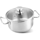 MagicHome Chloe lábas, 16 cm, 1,5 l, üvegfedővel, rozsdamentes acél