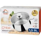MagicHome Chloe lábas, 16 cm, 1,5 l, üvegfedővel, rozsdamentes acél