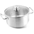 Lábas MagicHome Chloe, edény, 20 cm, 3 liter, üvegfedővel, rozsdamentes acél