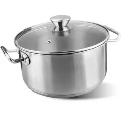   Lábas MagicHome Chloe, edény, 24 cm, 5,5 liter, üvegfedővel, rozsdamentes acél