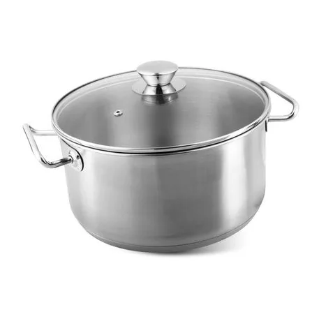 Lábas MagicHome Chloe, edény, 26 cm, 6,6 liter, üvegfedővel, rozsdamentes acél