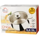 Lábas MagicHome Chloe, edény, 26 cm, 6,6 liter, üvegfedővel, rozsdamentes acél