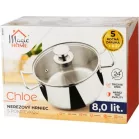 Edény MagicHome Chloe, 24 cm, 8 liter, üvegfedővel, rozsdamentes acél