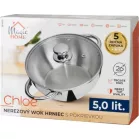 Wok edény MagicHome Chloe, 26 cm, 5 liter, üvegfedővel, rozsdamentes acél