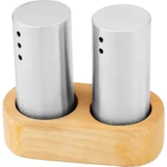   Só- és borsszóró készlet MagicHome, fa állvány, rozsdamentes acél