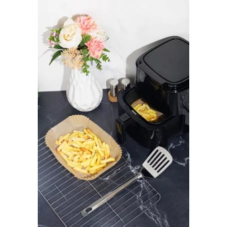 Papír MagicHome, sütéshez, forró levegős fritőzbe, élelmiszeripari papír, 22x14x4,5 cm, 50 db