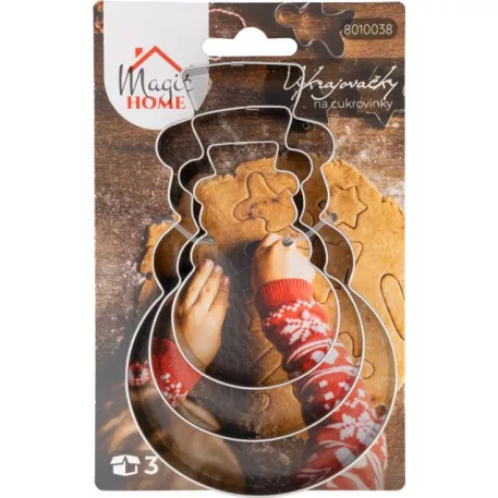 Kiszúró MagicHome Karácsony, sütéshez, hóember, forma, 3 db